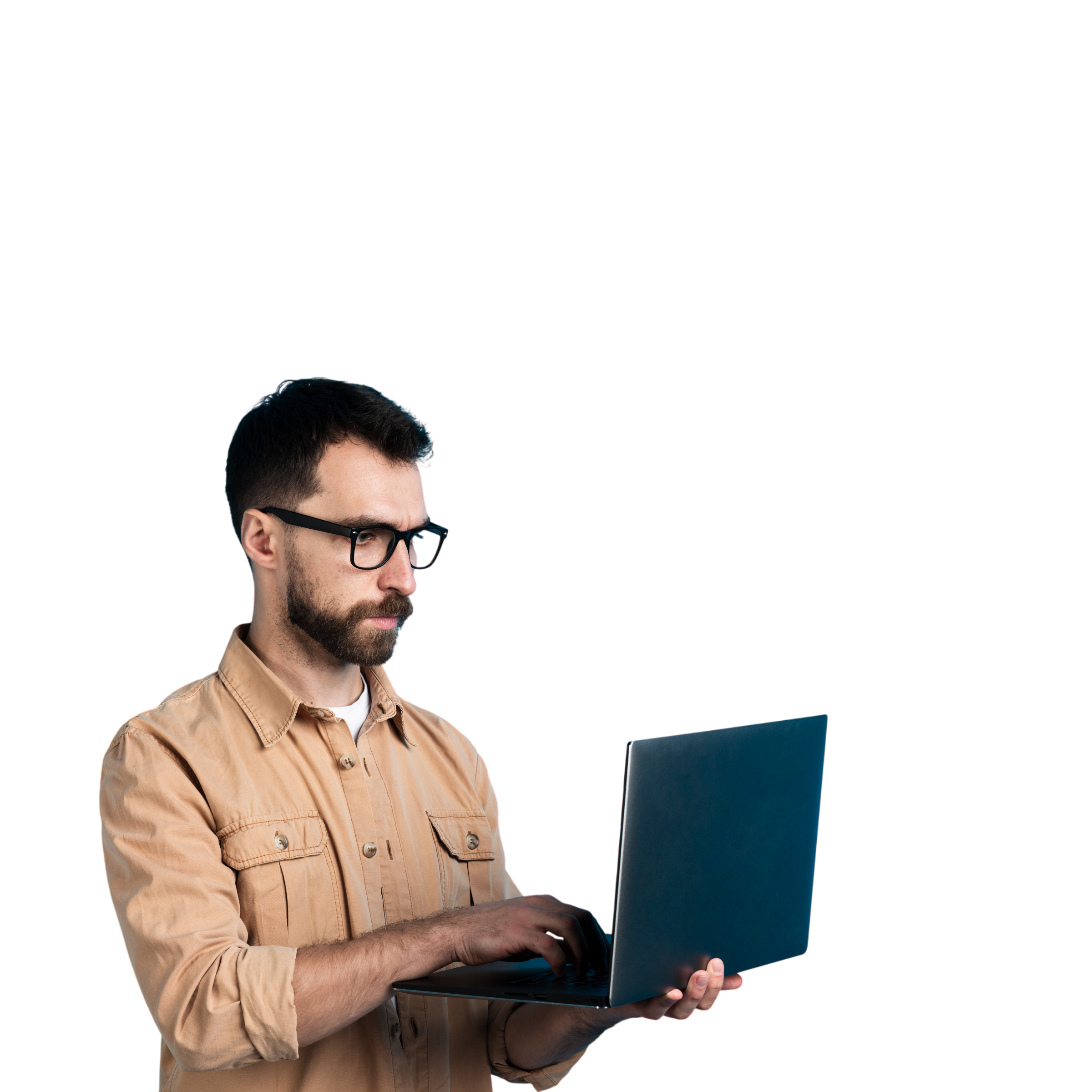 Profesional de APD trabajando en una computadora portátil