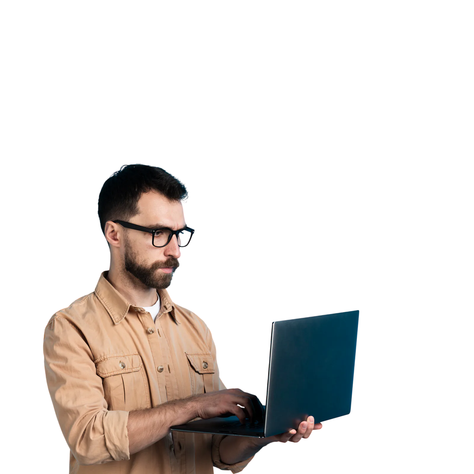Profesional de APD trabajando en una computadora portátil