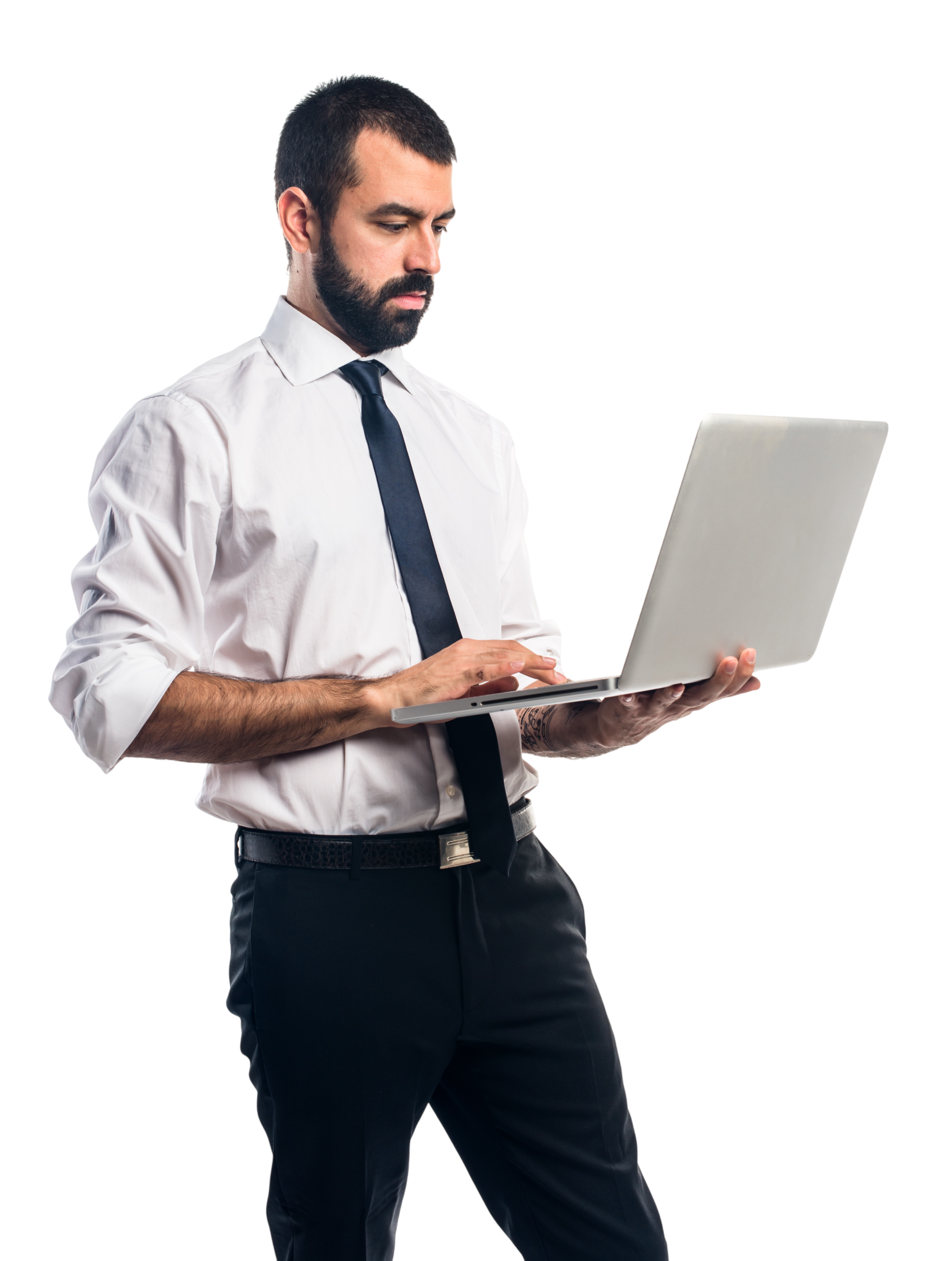 Especialista trabajando con una computadora portátil