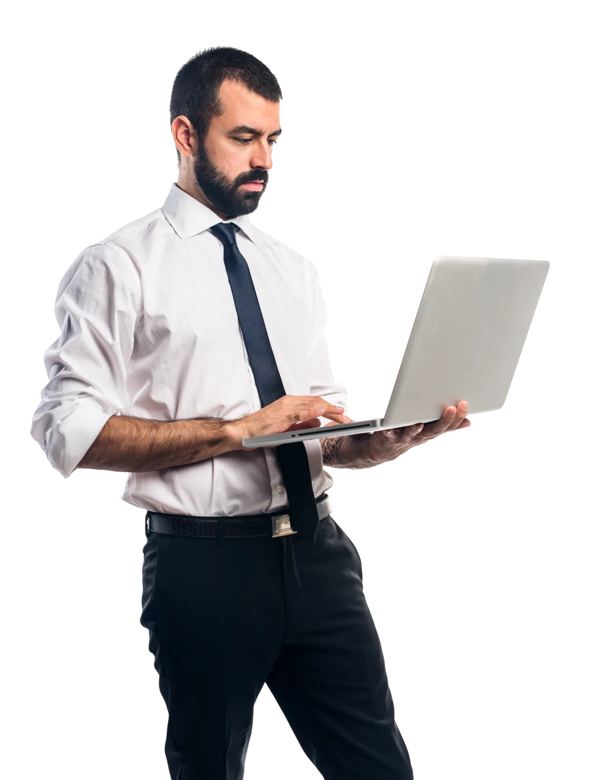 Especialista trabajando con una computadora portátil
